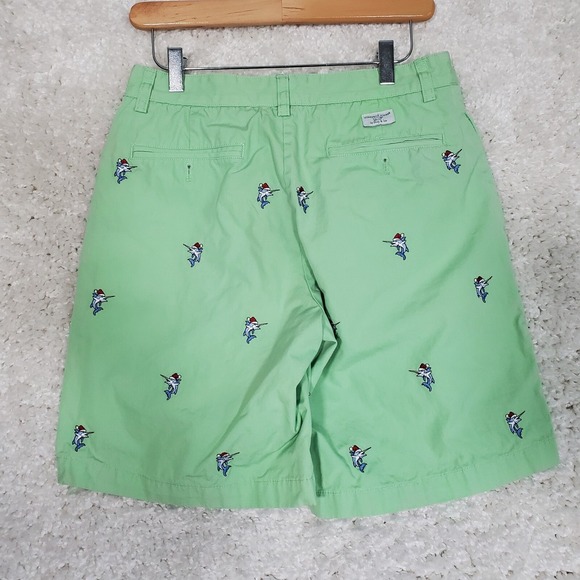 Vineyard Vines Men Shorts 30 Green Chino Cotton Swordfish Embroidered Preppy - Picture 6 of 14